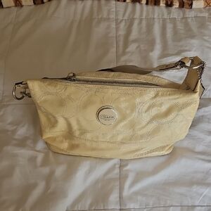 Coach Cream To Light Yellow Patent Shoulder Bag